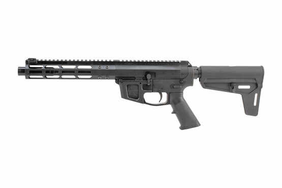 Foxtrot Mike Products 7" Side Charging 9mm AR Pistol with Glock Style Magwell features a billet upper and lower receiver